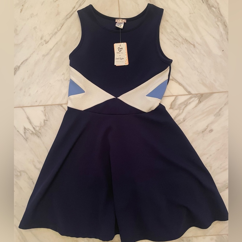 Girls Navy Blue Mini Dress